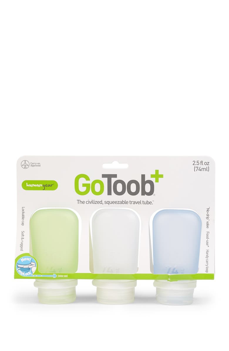Tubos de viaje GoToob+ de 2,5 oz de humangear (paquete de 3)