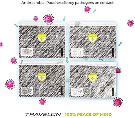 Set of 4 Antimicrobial Reusable Pouches by Travelon (43538)