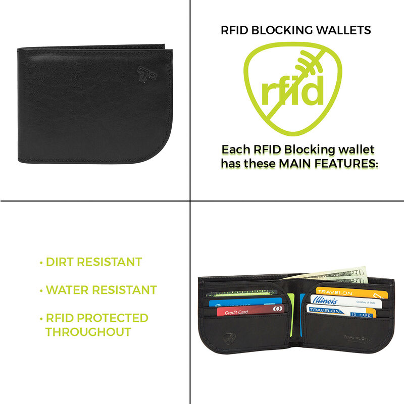 Cartera con bolsillo frontal de cuero con bloqueo RFID de Travelon