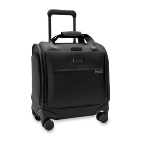 Briggs & Riley Baseline Underseat Cabin Bag 4-wheel spinner bag in Black - Front View
