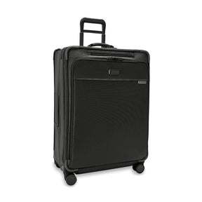 Briggs & Riley Baseline 29 inch Large Checked 4-wheel spinner bag in Black - Front view