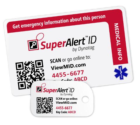 Emergency Medical Information & Contact ID Wallet & Keychain 2 card kit