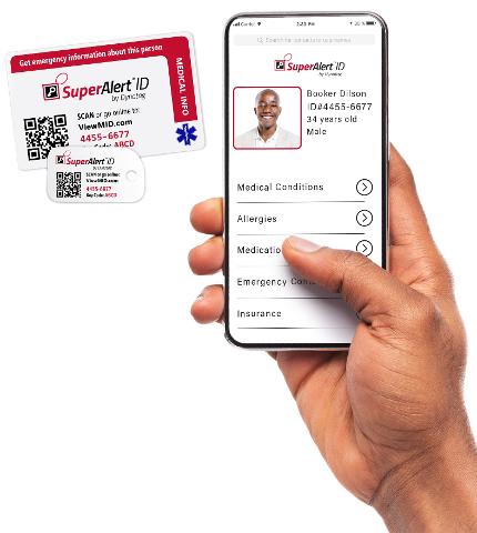 Emergency Medical Information & Contact ID Wallet & Keychain 2 card kit